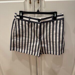 Loft Indigo and White Striped Shorts